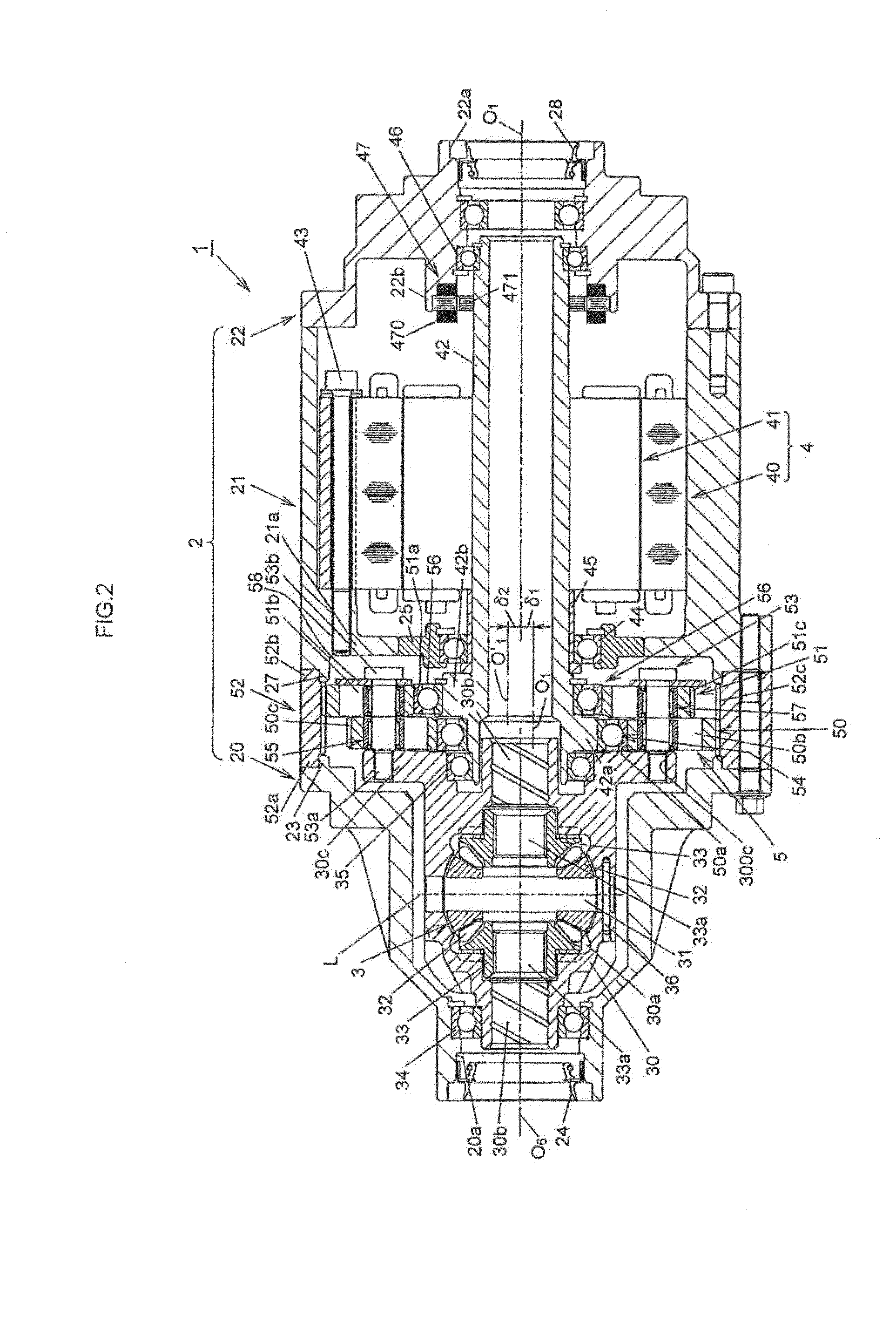 Speed reduction mechanism, and motor torque transmission device including the same