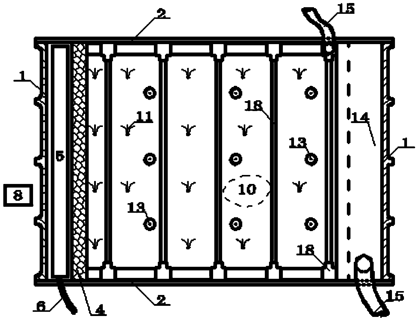 Magnetic field force-seepage force model test device applicable to earth-rock slope