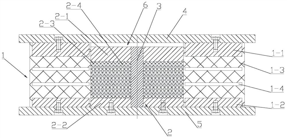 A nested multifunctional shock-isolation rubber bearing