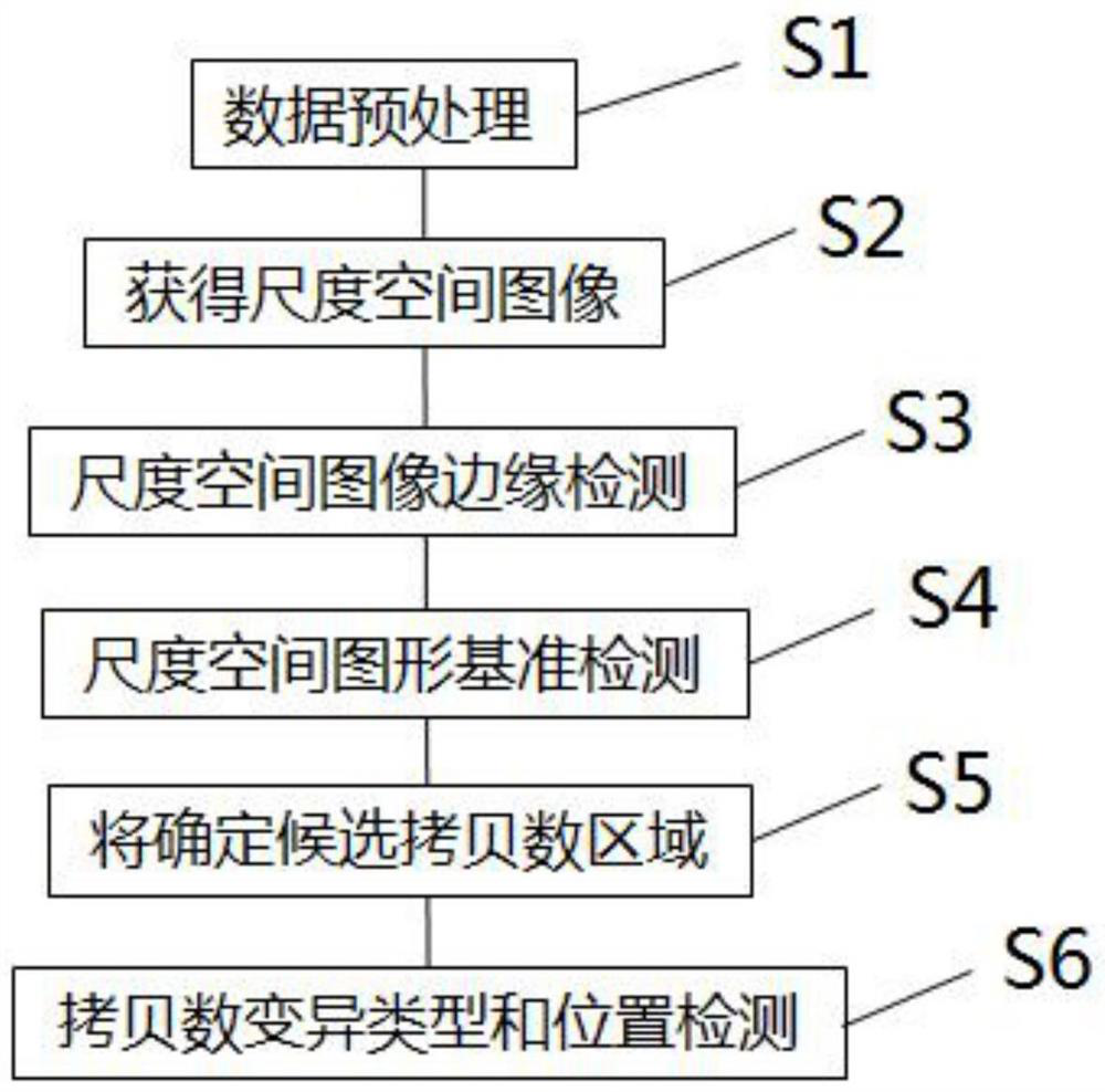 Genome structure variation detection method based on filtering and noise reduction