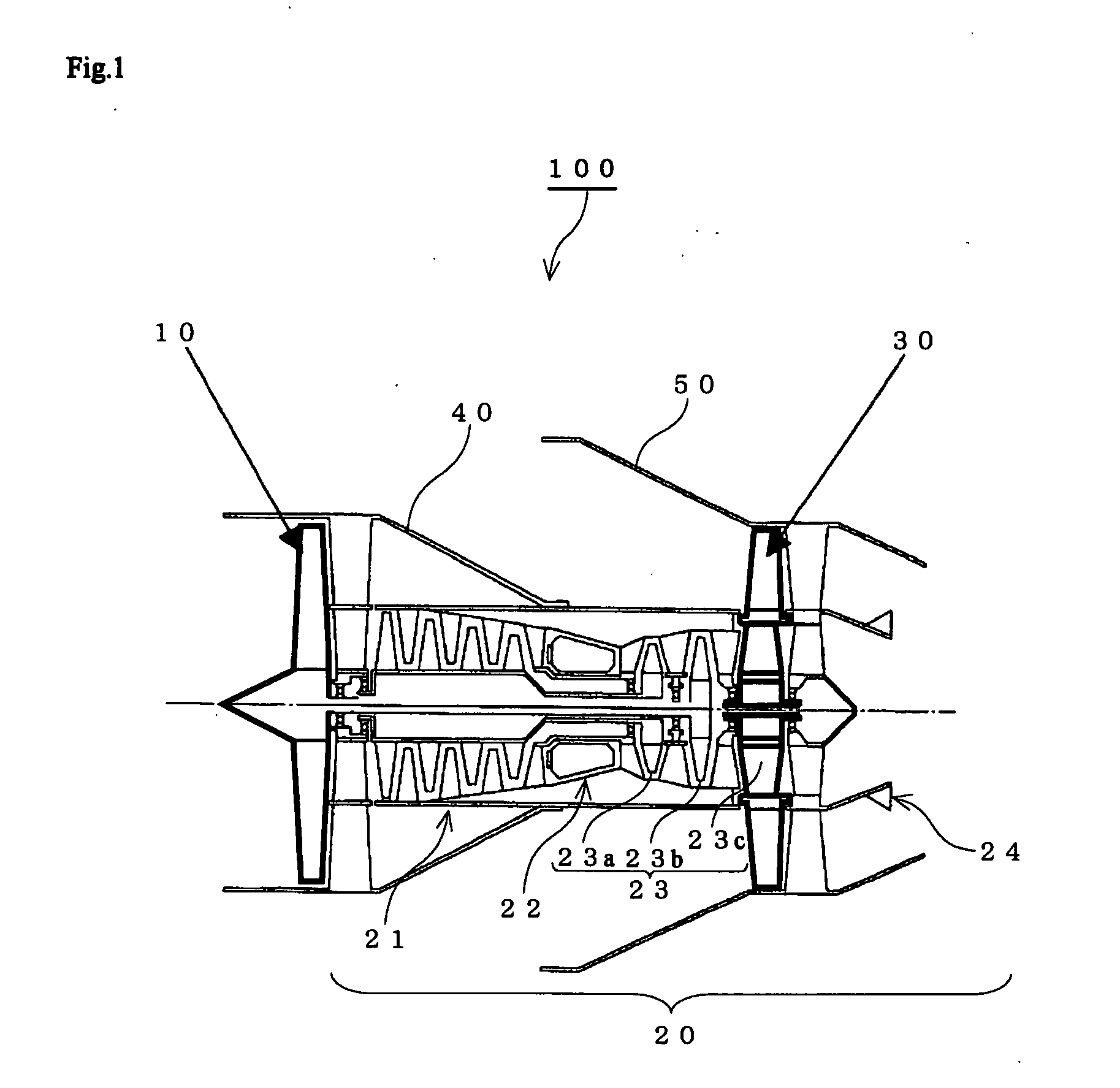 Turbofan jet engine