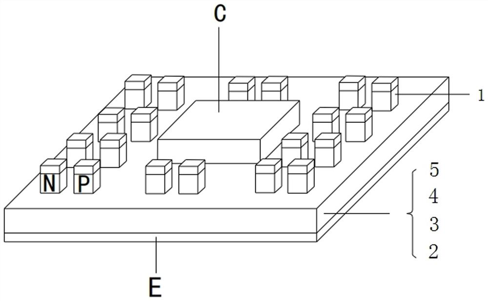 Automatic temperature control power chip structure and preparation method thereof