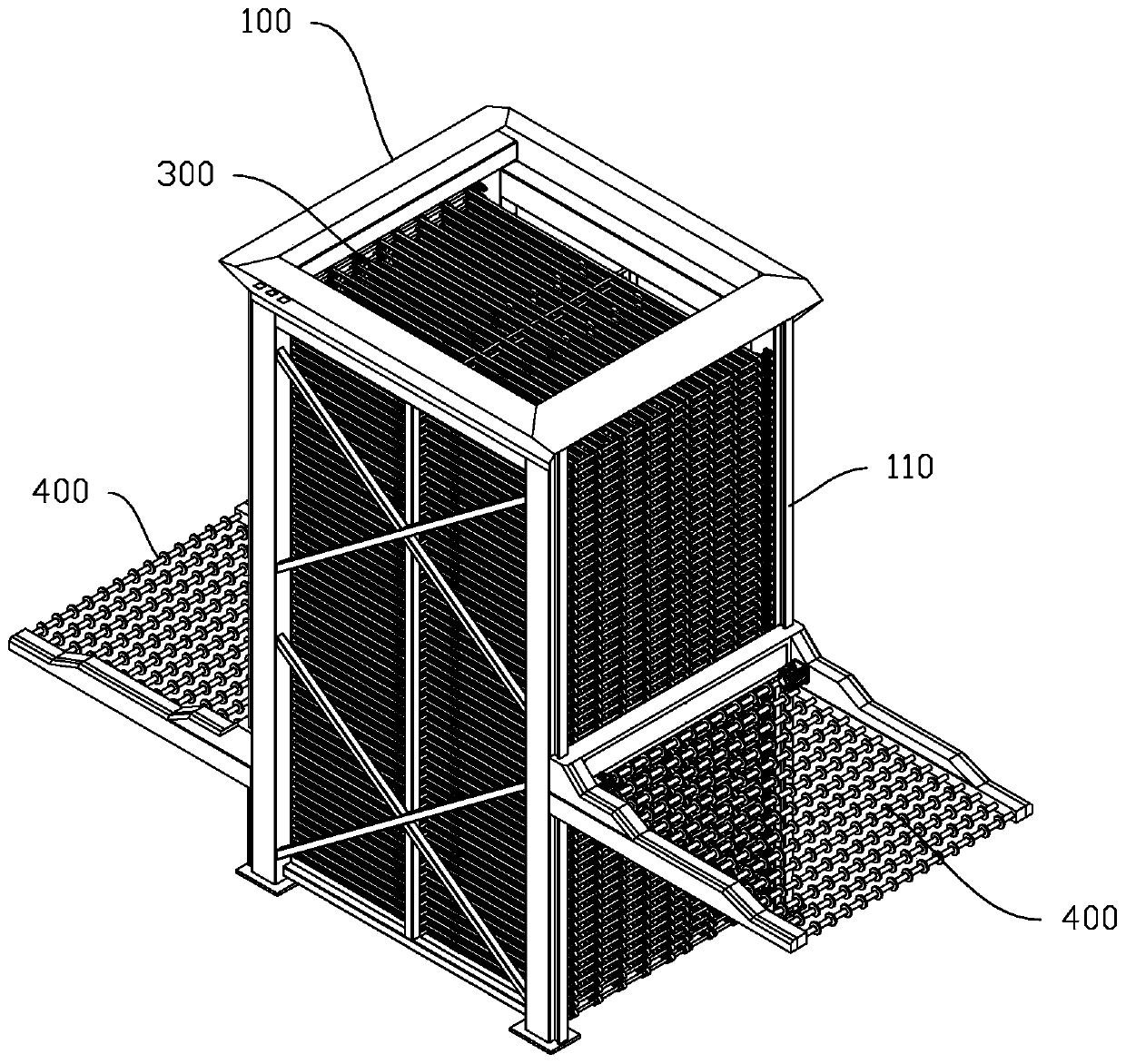 Stereoscopic warehouse for sheet material