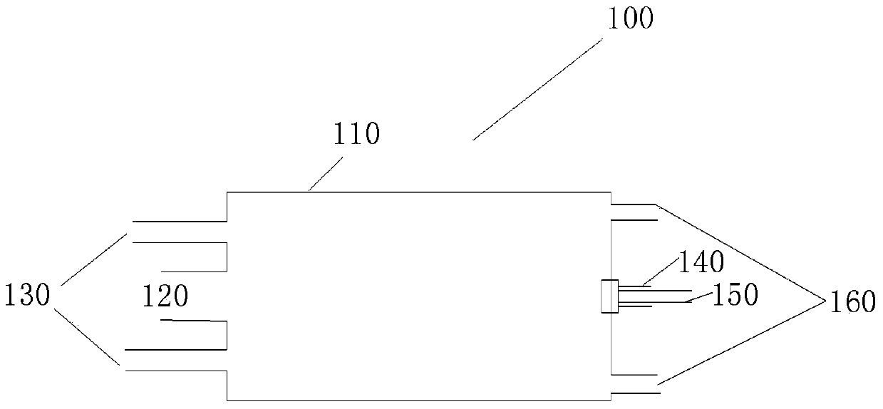 Combustor reducing emission of nitrogen oxide, gas boiler and control method