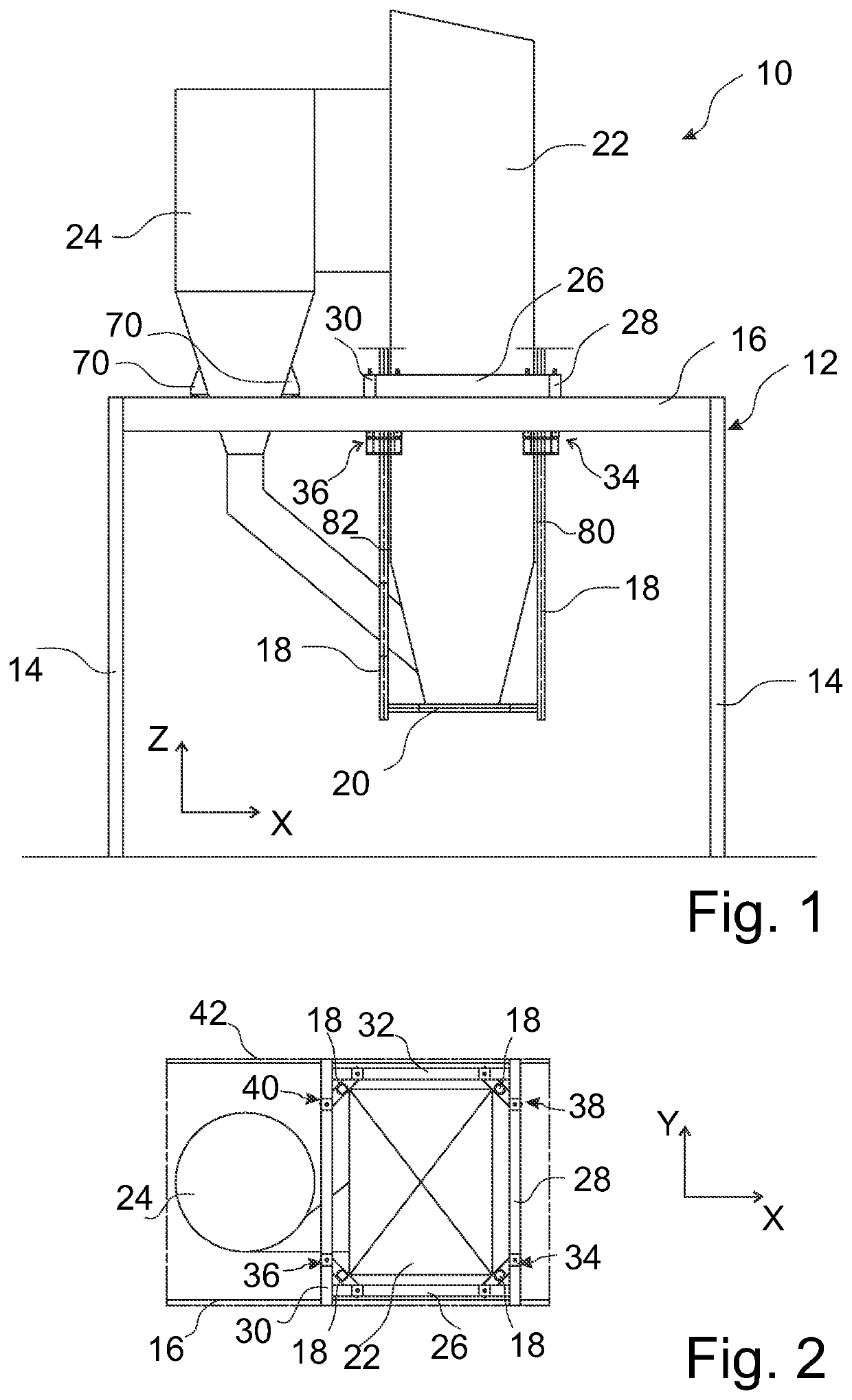 Support assembly for a boiler