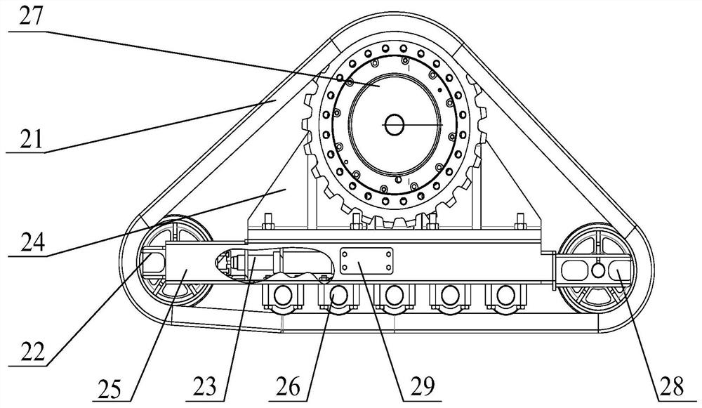 Triangular crawler wheel type chassis