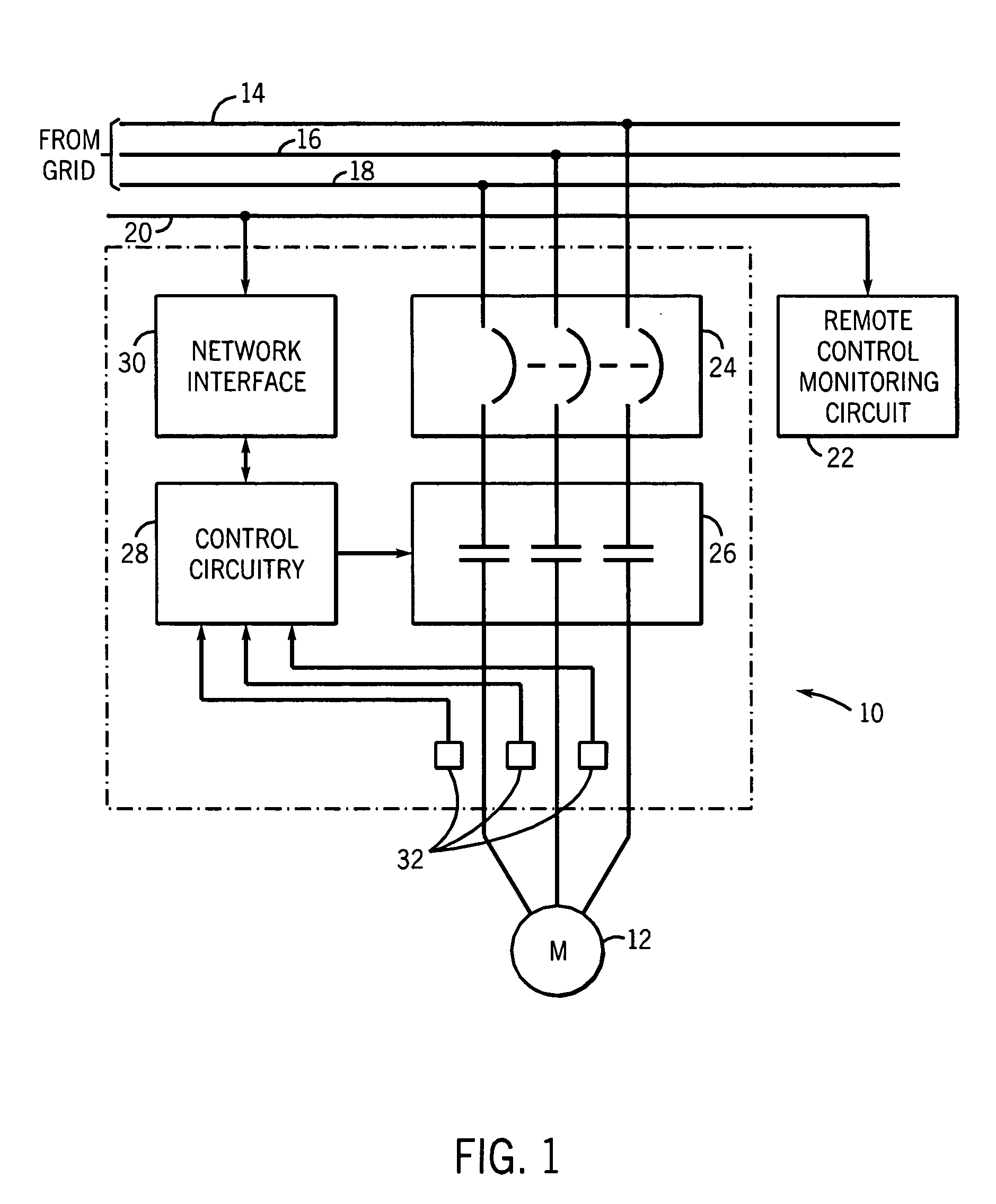 Motor overload tripping system and method with multi-function circuit interrupter