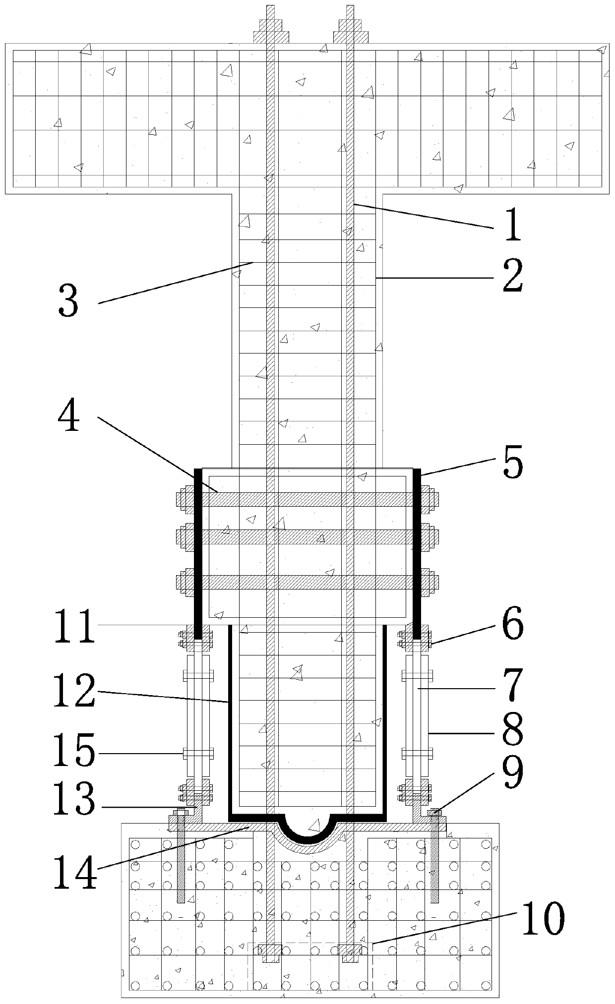 Self-resetting concrete bridge pier with replaceable anti-buckling energy-consuming steel plate at bottom