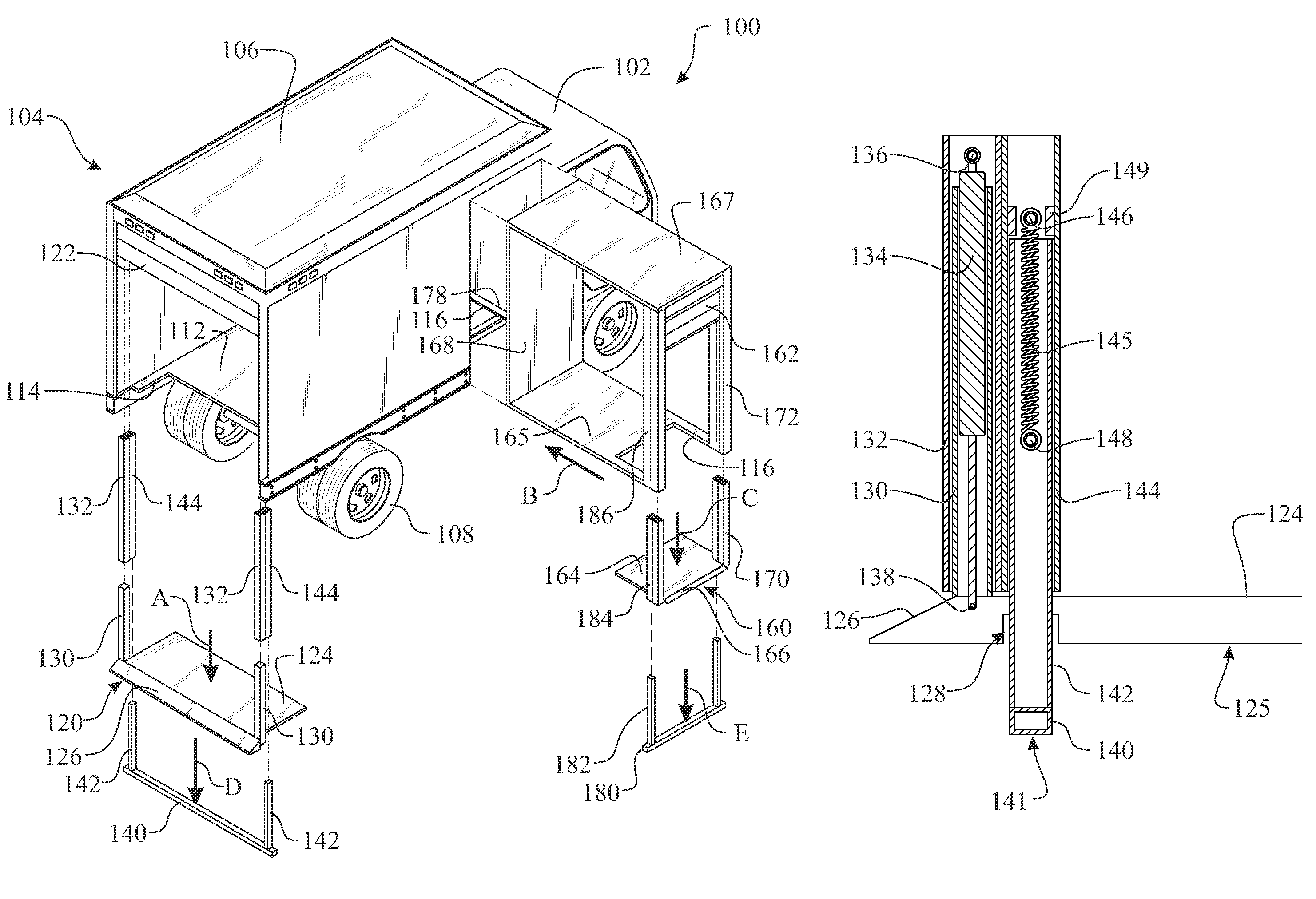 Cargo handling apparatus and underride combination