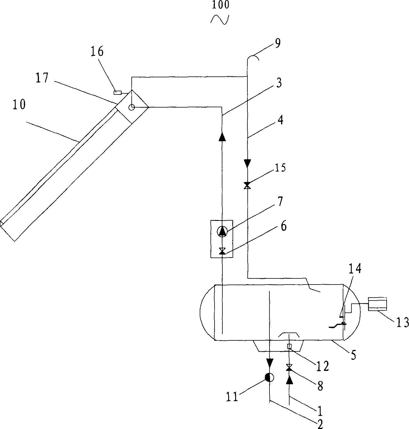 Split type solar water heater