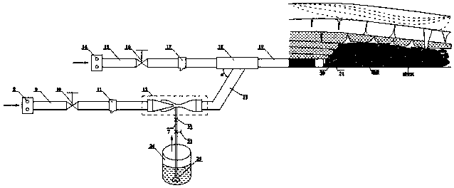 Gas jet limit liquid absorption method