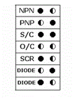 Polarity determining device of direct plug-in type two-pin semiconductor