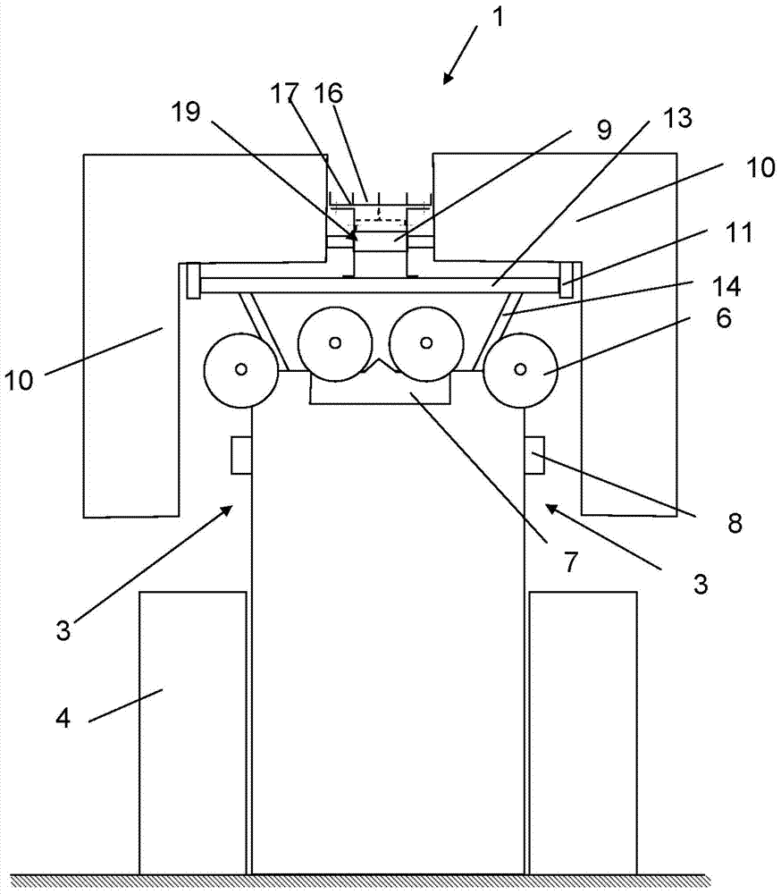 Textile machine with support device for second drag chain guide