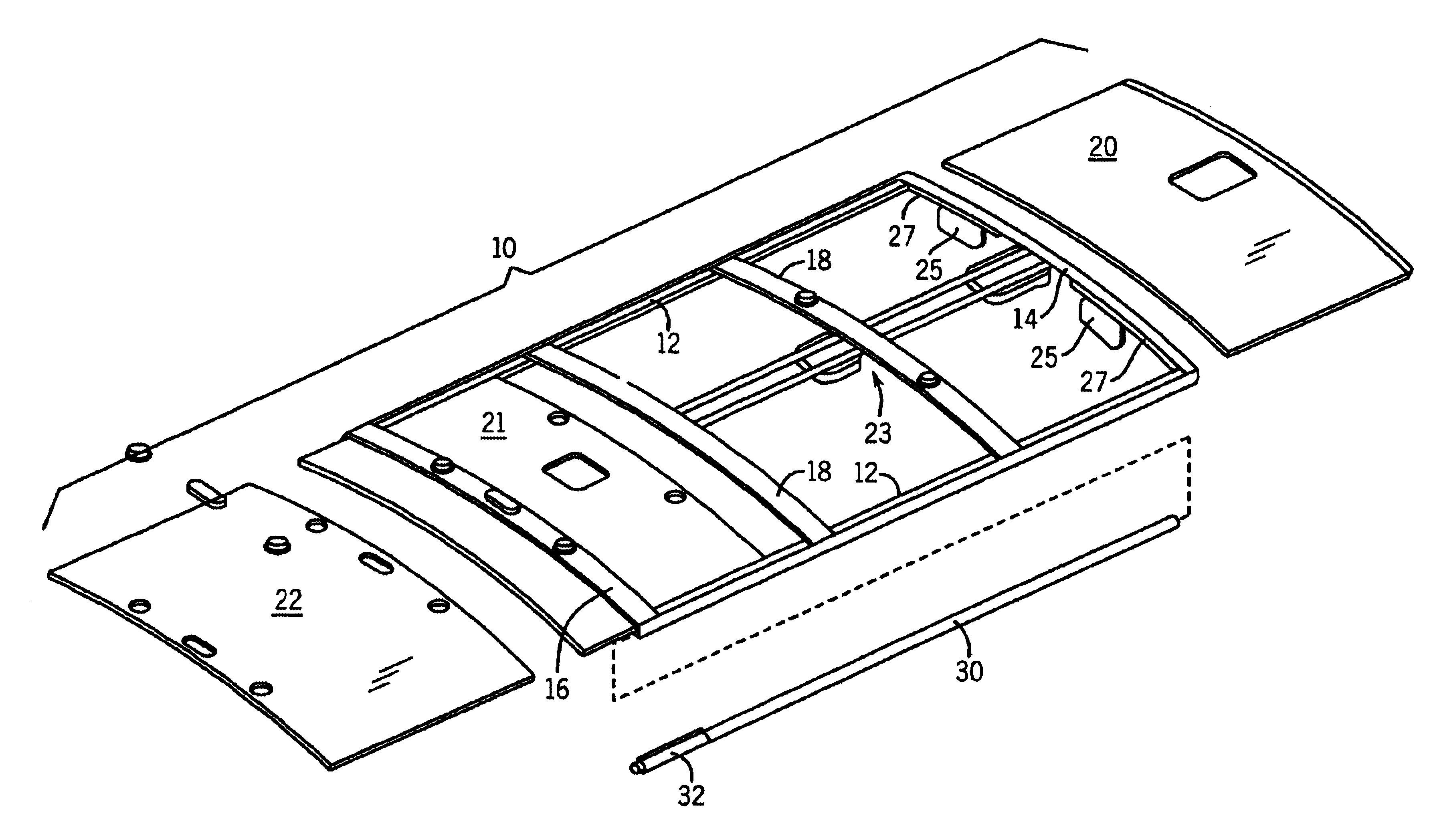 Extrusion for the siderail of a vehicle to provide head impact countermeasure and support for siderail components