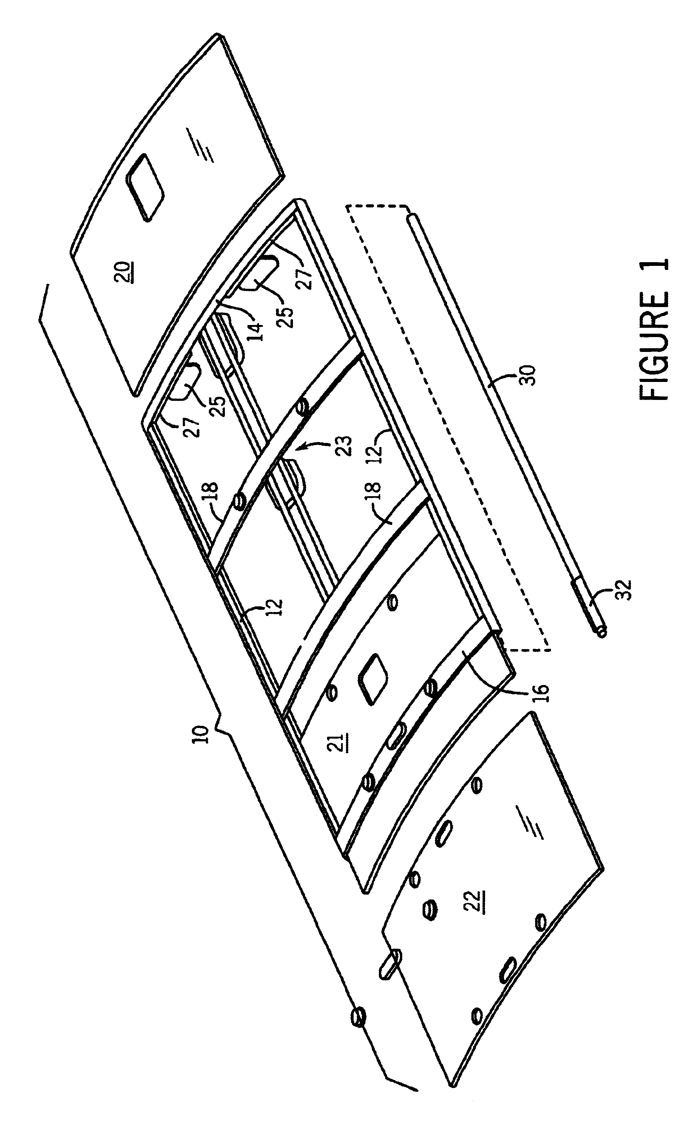 Extrusion for the siderail of a vehicle to provide head impact countermeasure and support for siderail components