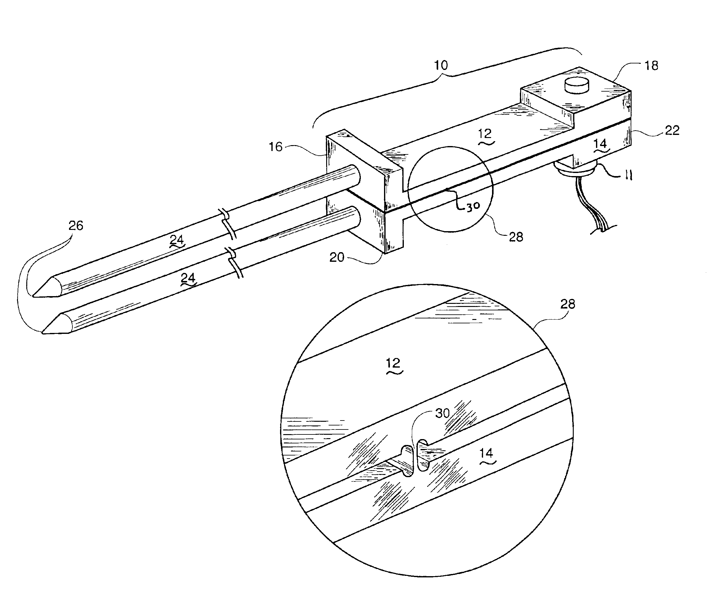 Stable LVDT extensometer