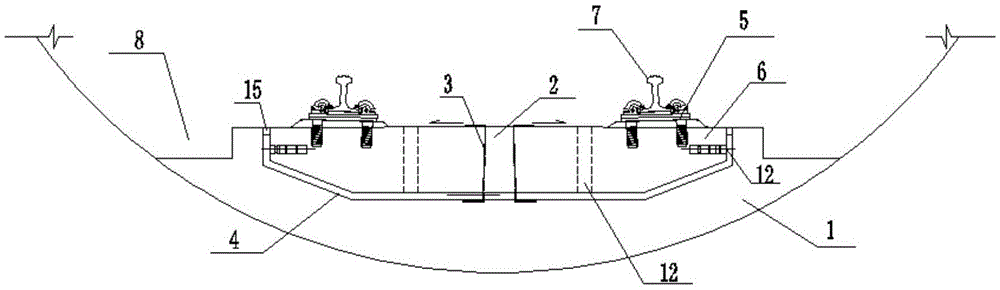 Novel prefabricated plate type damping track structure for rail traffic