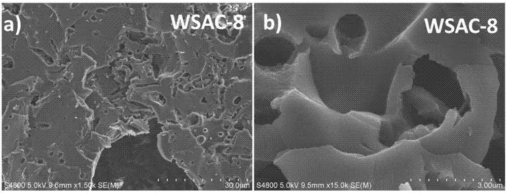 Biological porous carbon-based cathode material of lithium-sulphur battery and preparation method thereof