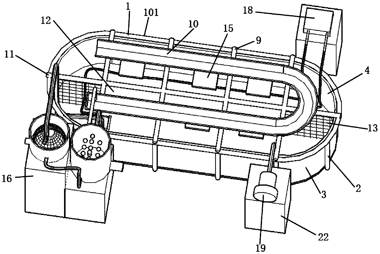 Vertical-circulation comprehensive breeding device and mounting method thereof