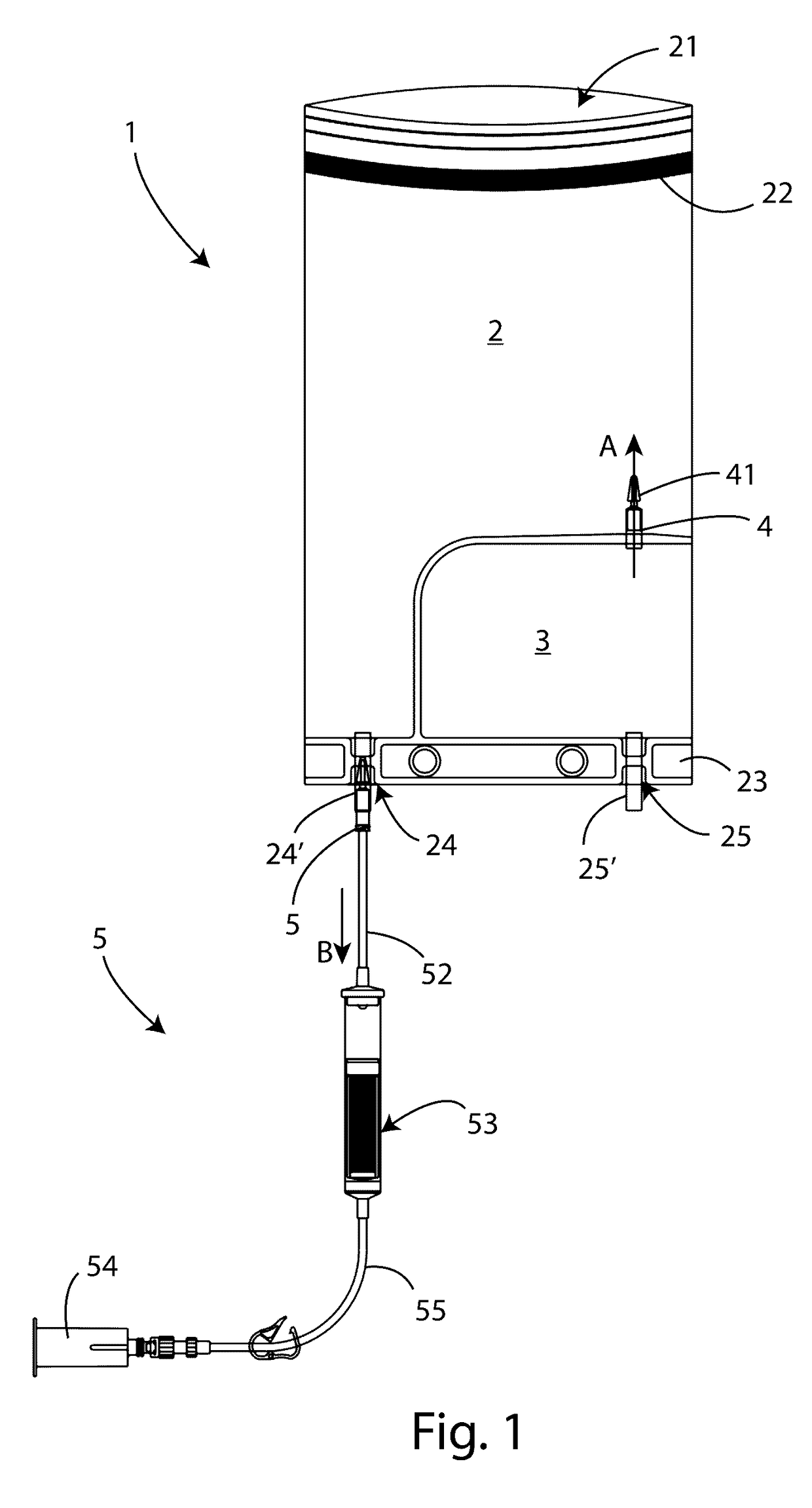 Closed circuit sterile device and method of collection, transport and processing in total sterile chain