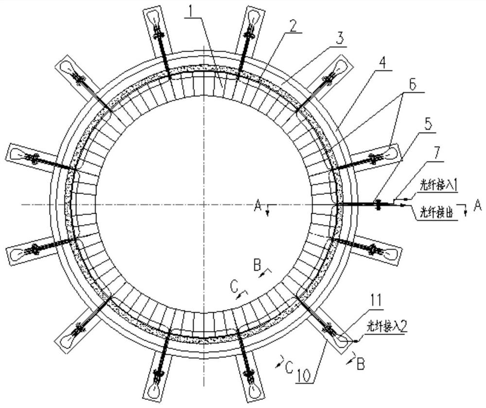 Industrial kiln temperature measuring device and method and maintenance method