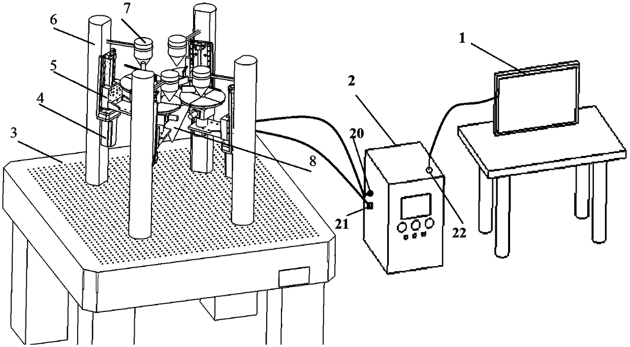 Precise proportioning powder feeding system and powder outlet amount and proportioning amount dynamic control method