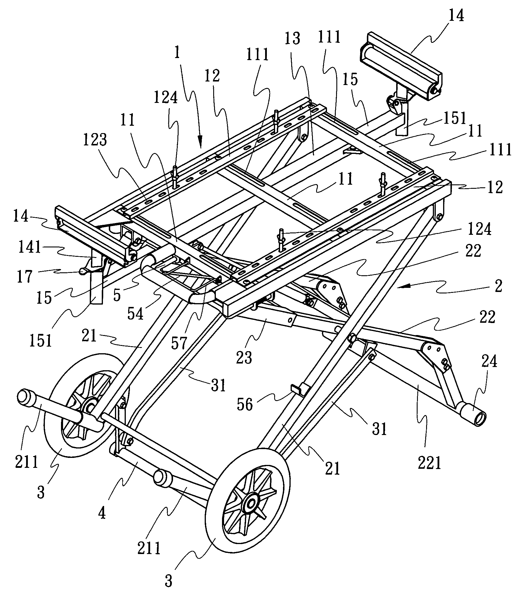 Table saw cart