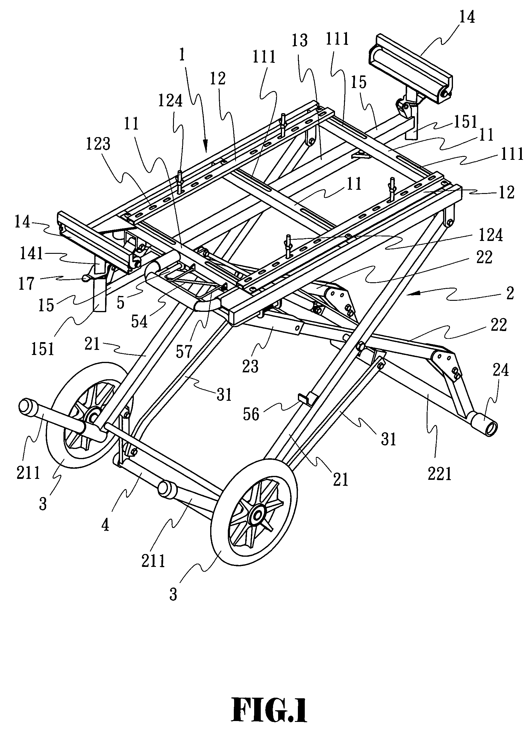 Table saw cart