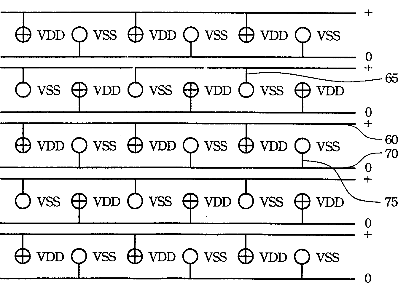 Chip conducting lug and re-distributed wire layer configuration