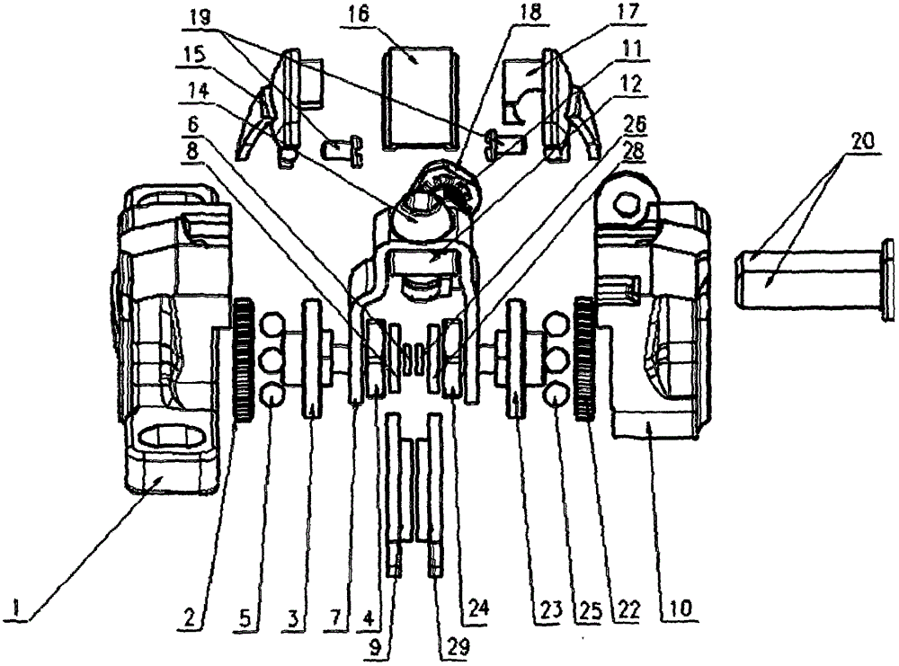 Hidden type double-movement disc brake