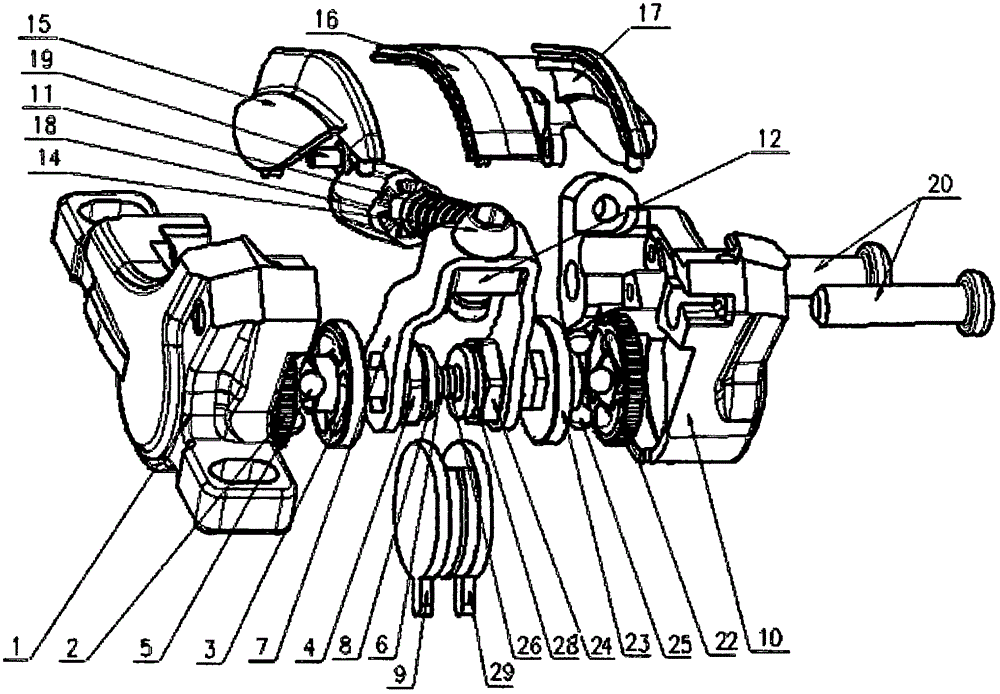 Hidden type double-movement disc brake