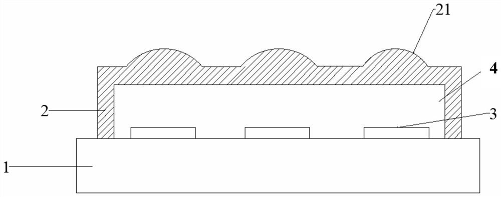 Packaging structure and packaging method of focal plane detector chip integrated pixel-level lens