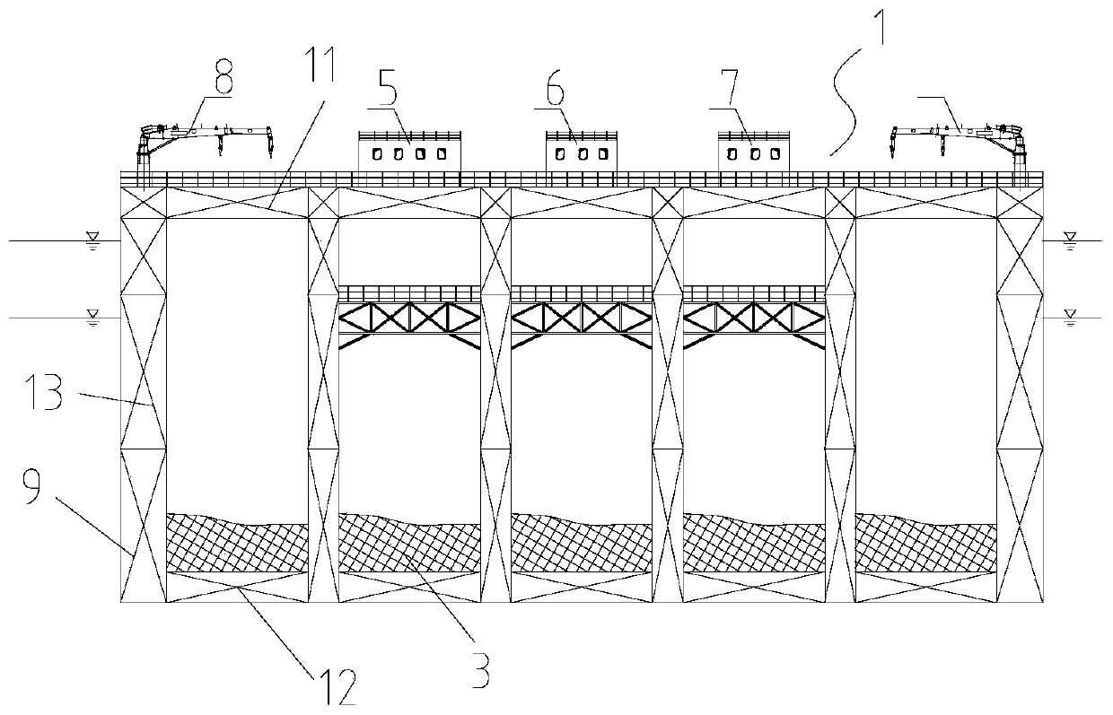 Modularized semi-submersible type sea fish breeding platform