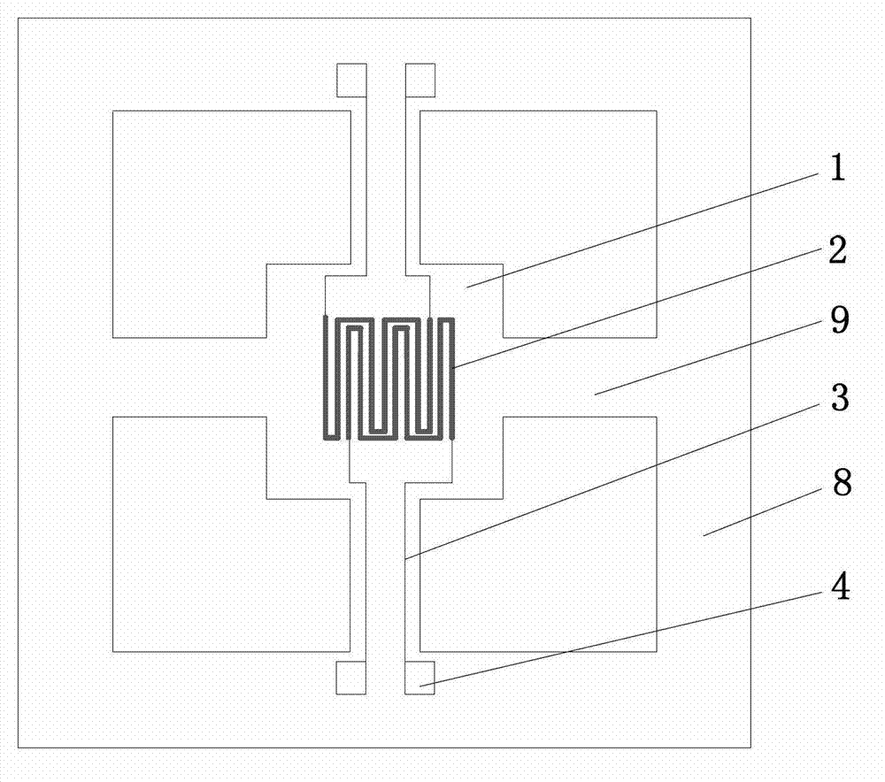 Micro acceleration transducer based on silicon substrate giant magnetoresistance effect