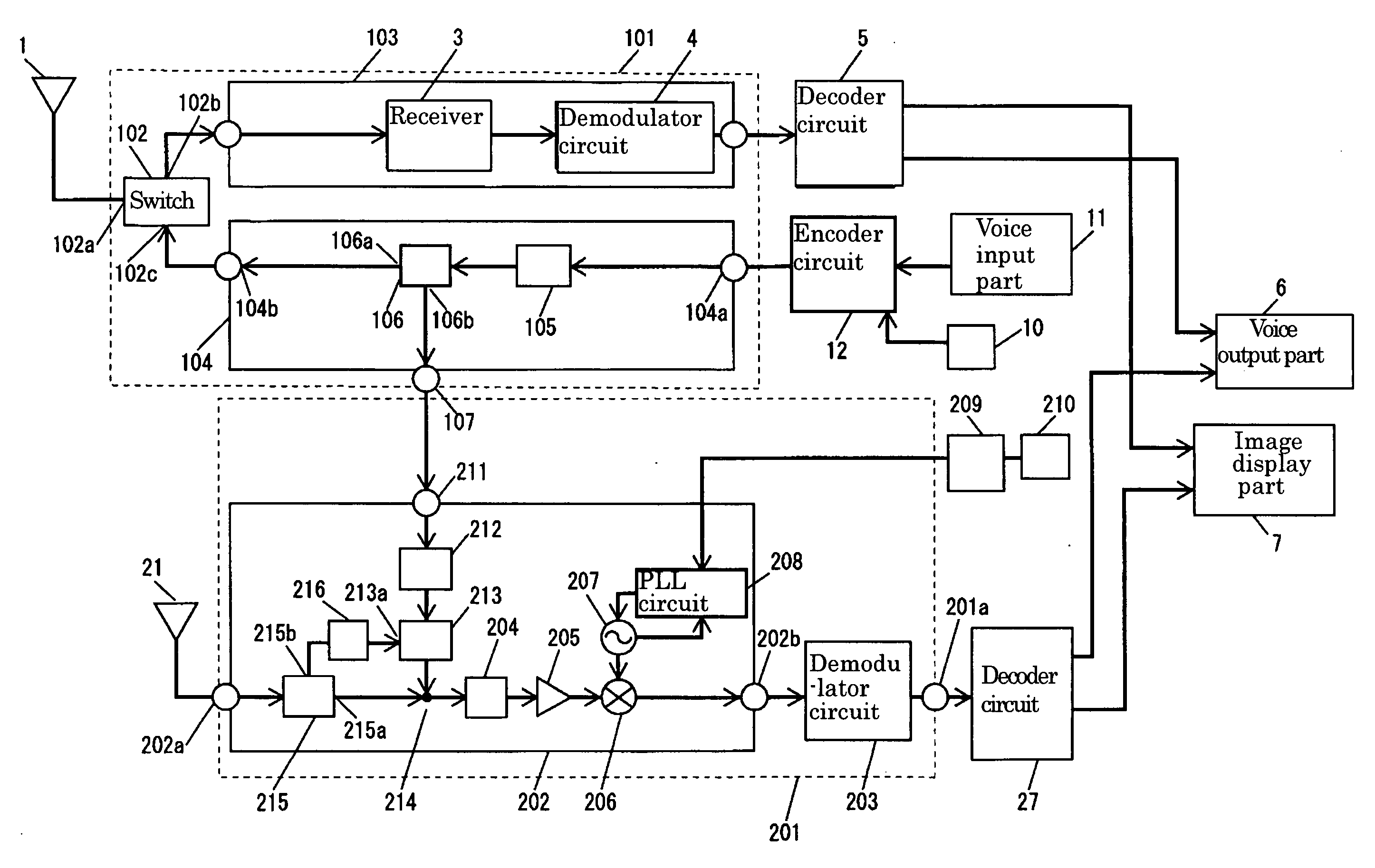 High Frequency receiver, integrated circuit used therefor, portable equipment using them, transmitter used therefor, and manufacturing method thereof