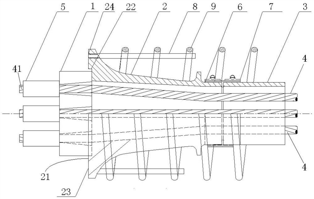 Extrusion-type anchoring structure of prestressed concrete stretching fixing end