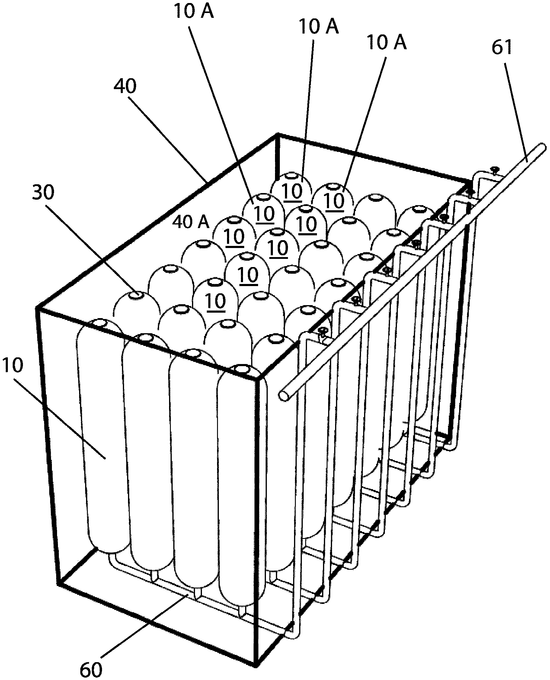 Pressure vessel with metallic liner and two fiber layers of different material