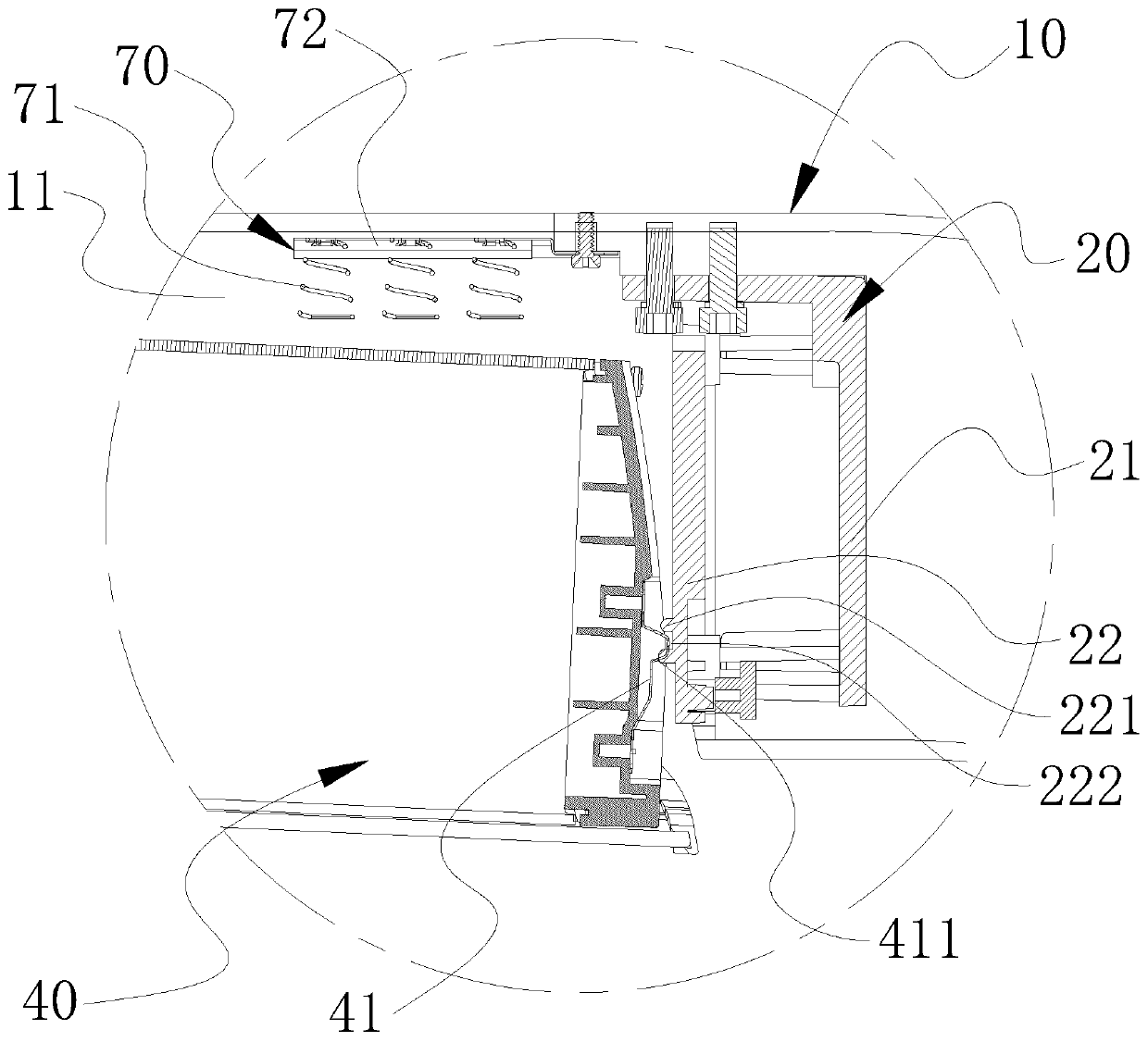 Frame battery assembling structure