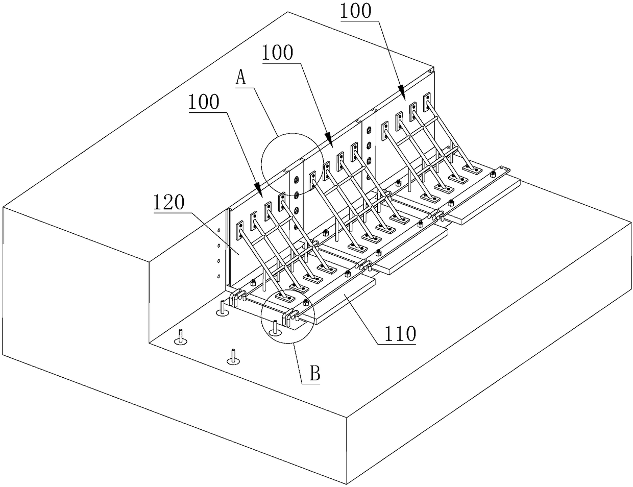 Support structure of foundation pit