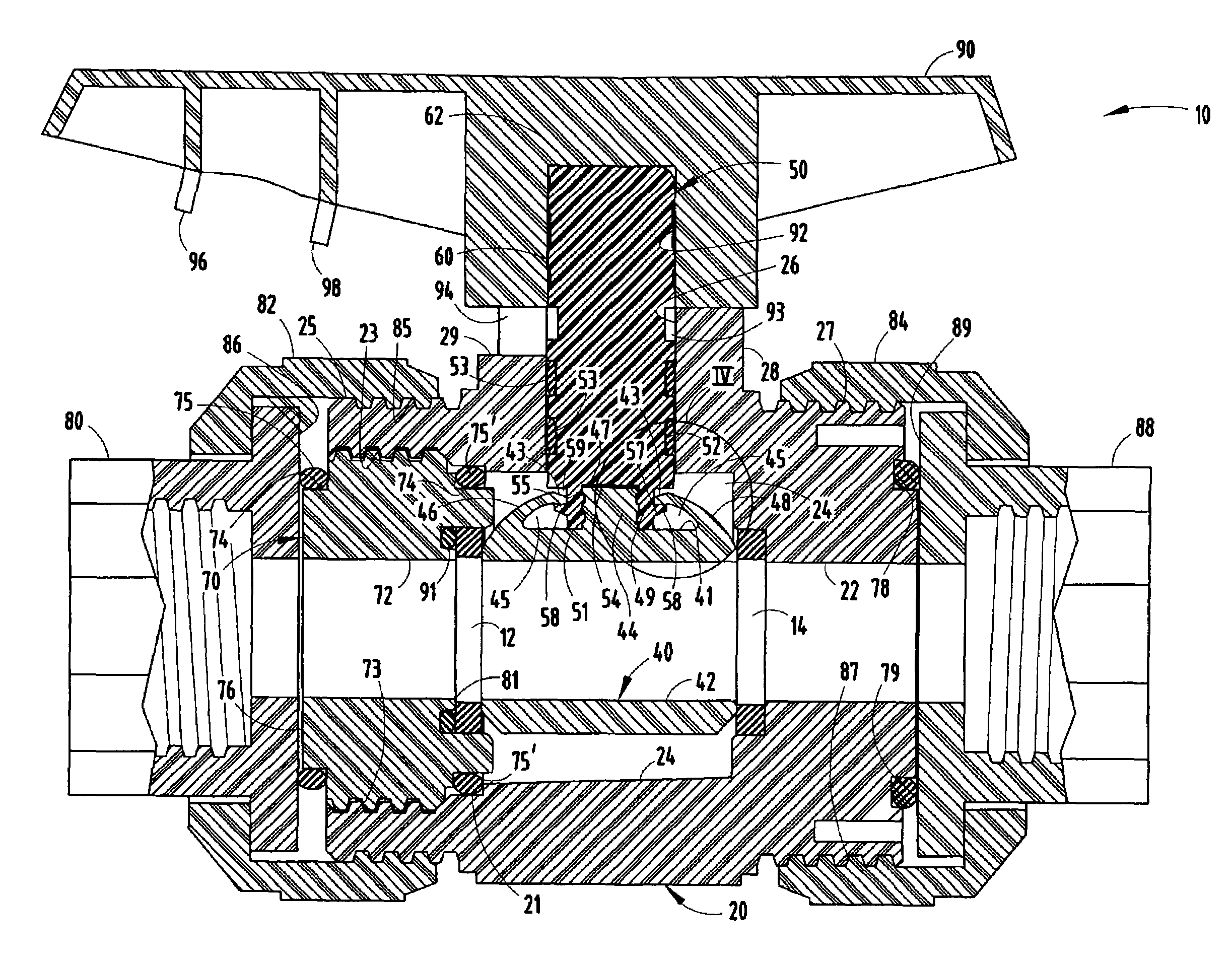 Ball valve with snap-in stem