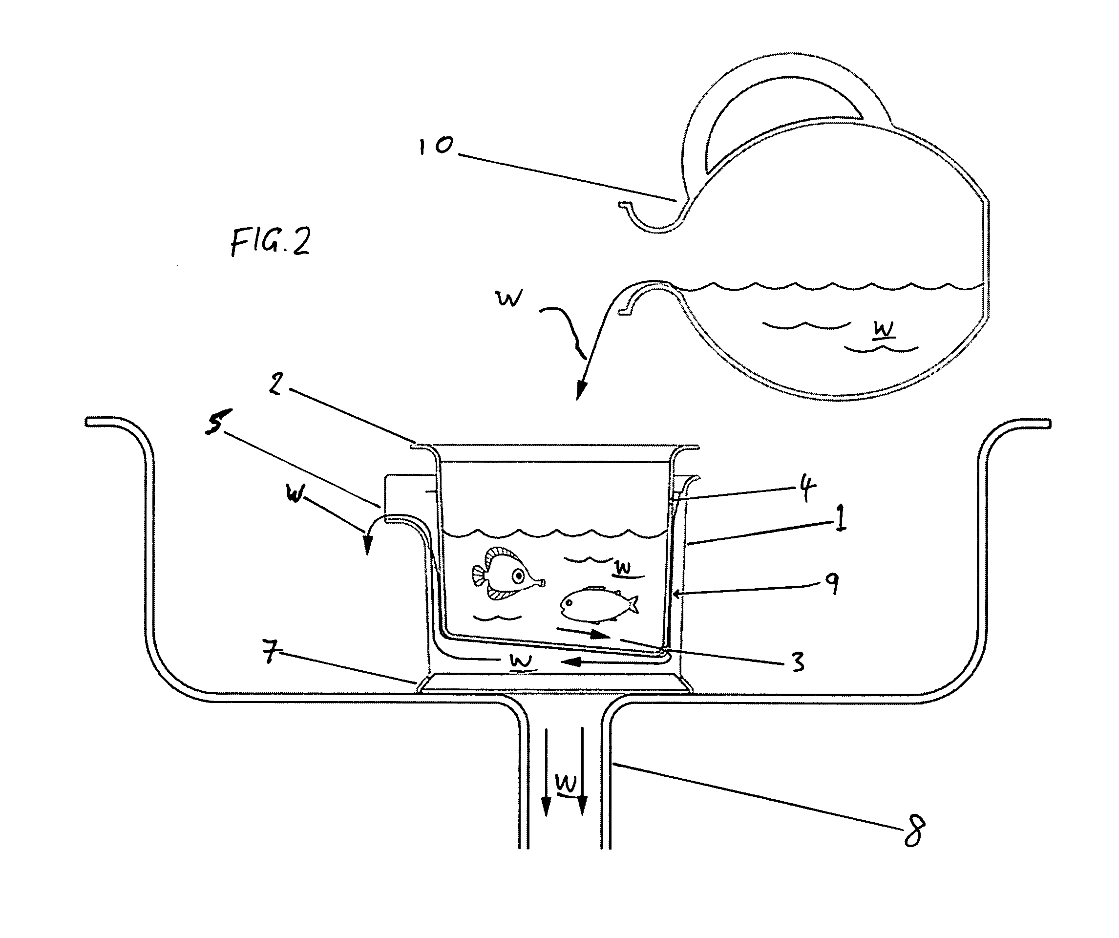 Water changing and cleaning system and device for bowl, aquarium or pond kept pet fish