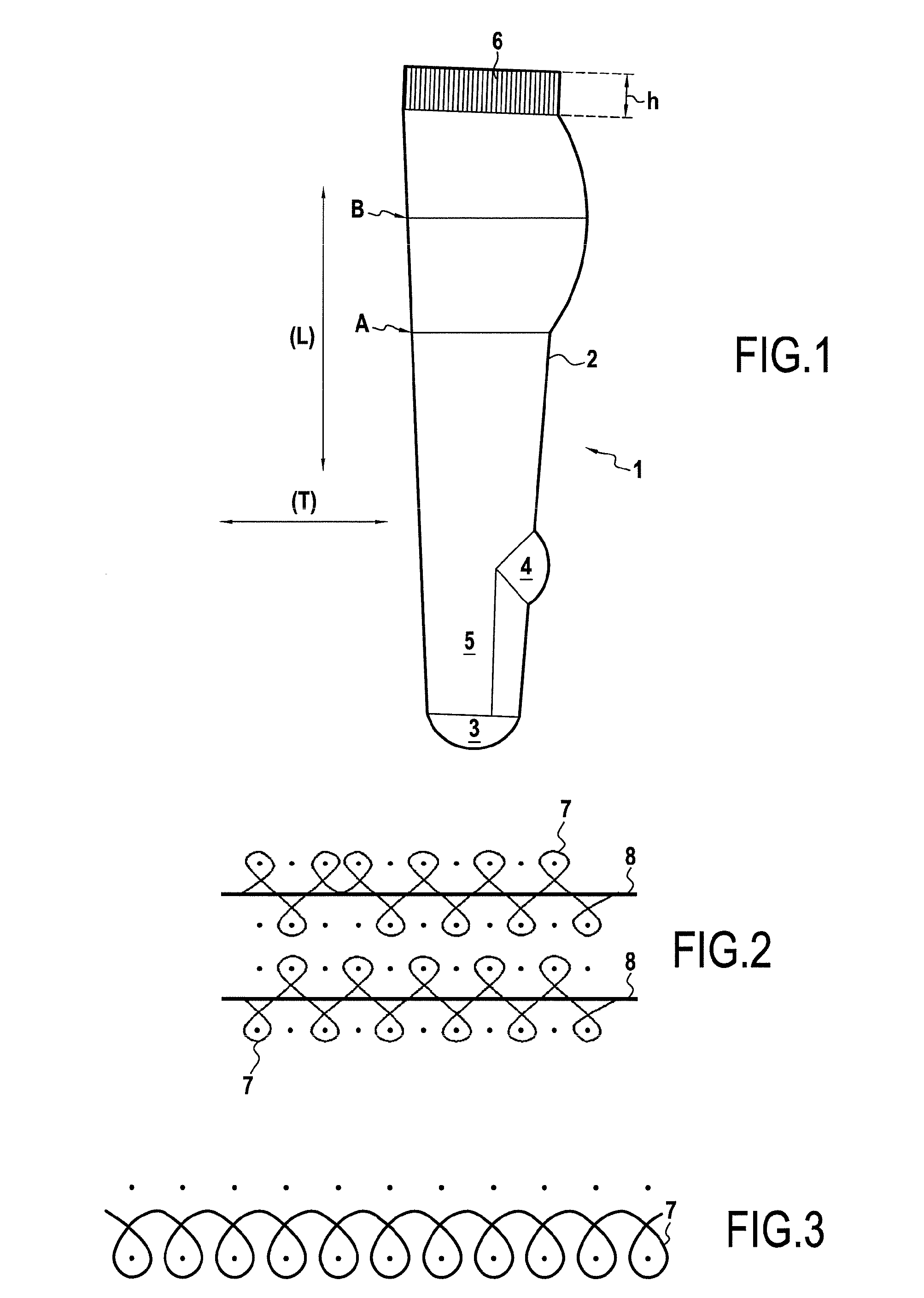 Method for producing a tubular compression item, and item thereby obtained