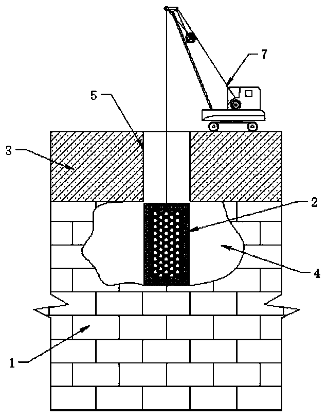 Construction process of dry-work hole cast-in-place pile penetrating through karst cave