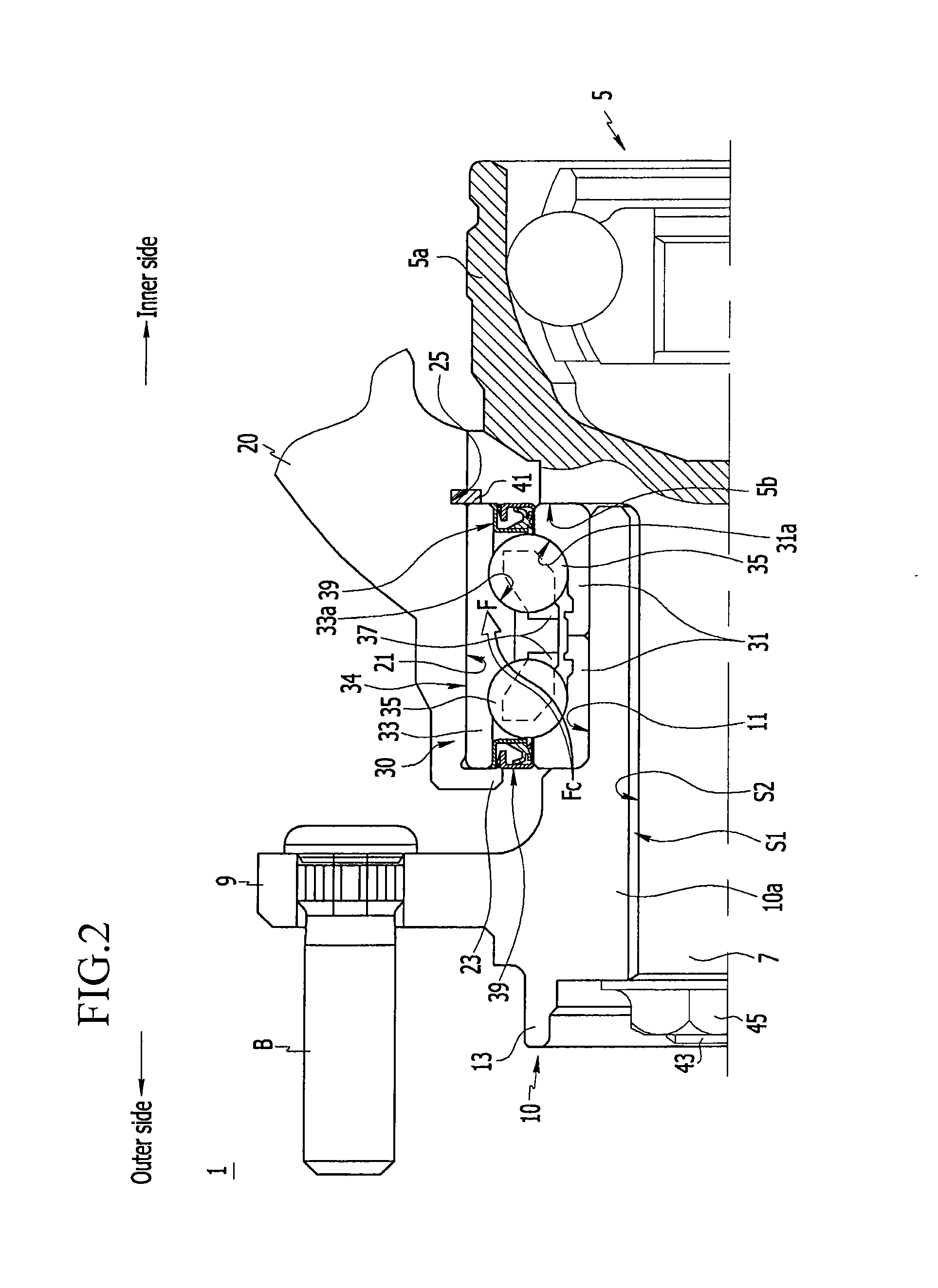 Outer ring for wheel bearing