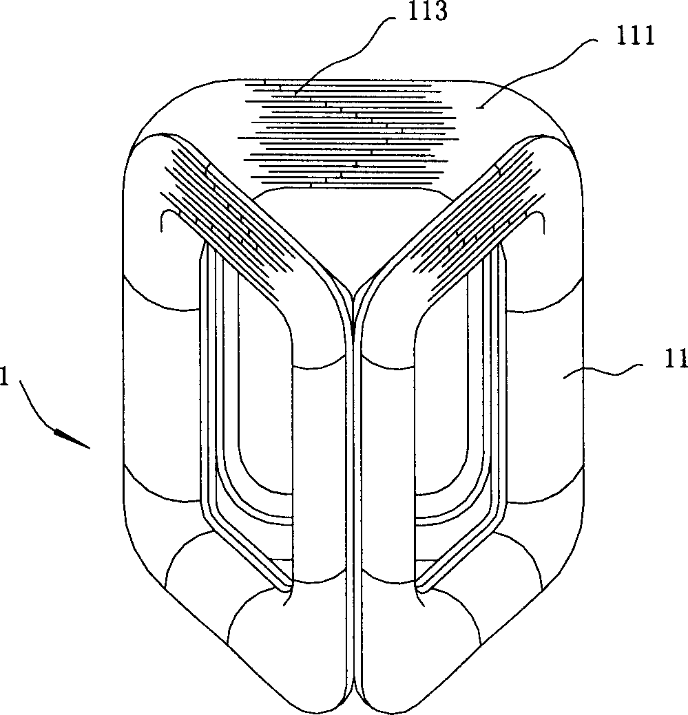 Open type rolling iron core and manufacturing method