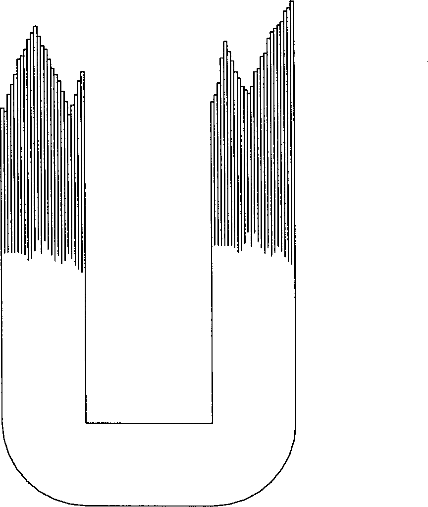 Open type rolling iron core and manufacturing method