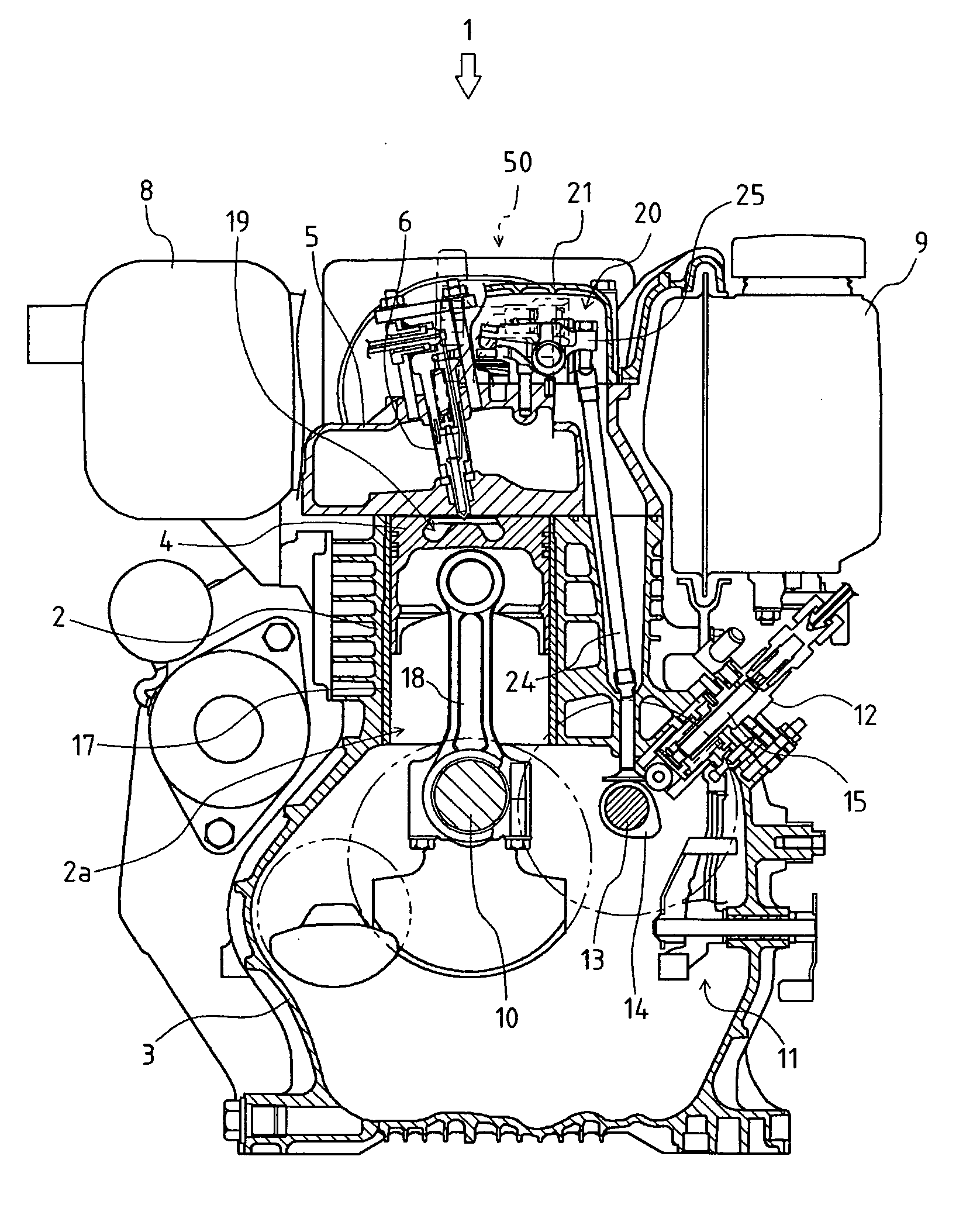 Superstructure of engine