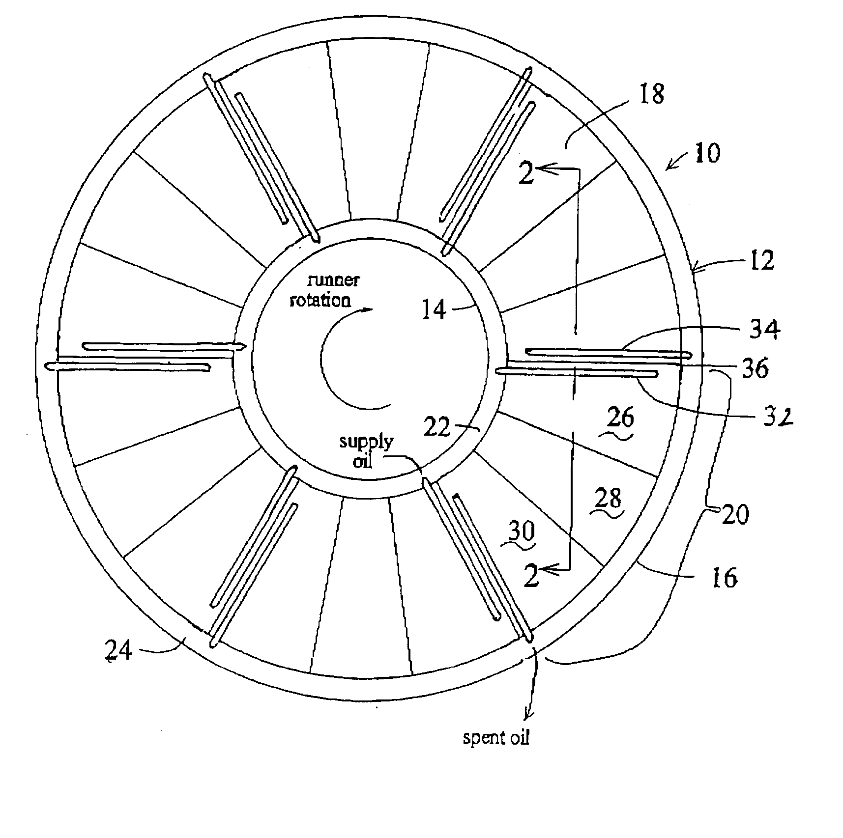 Diverted flow thrust bearing