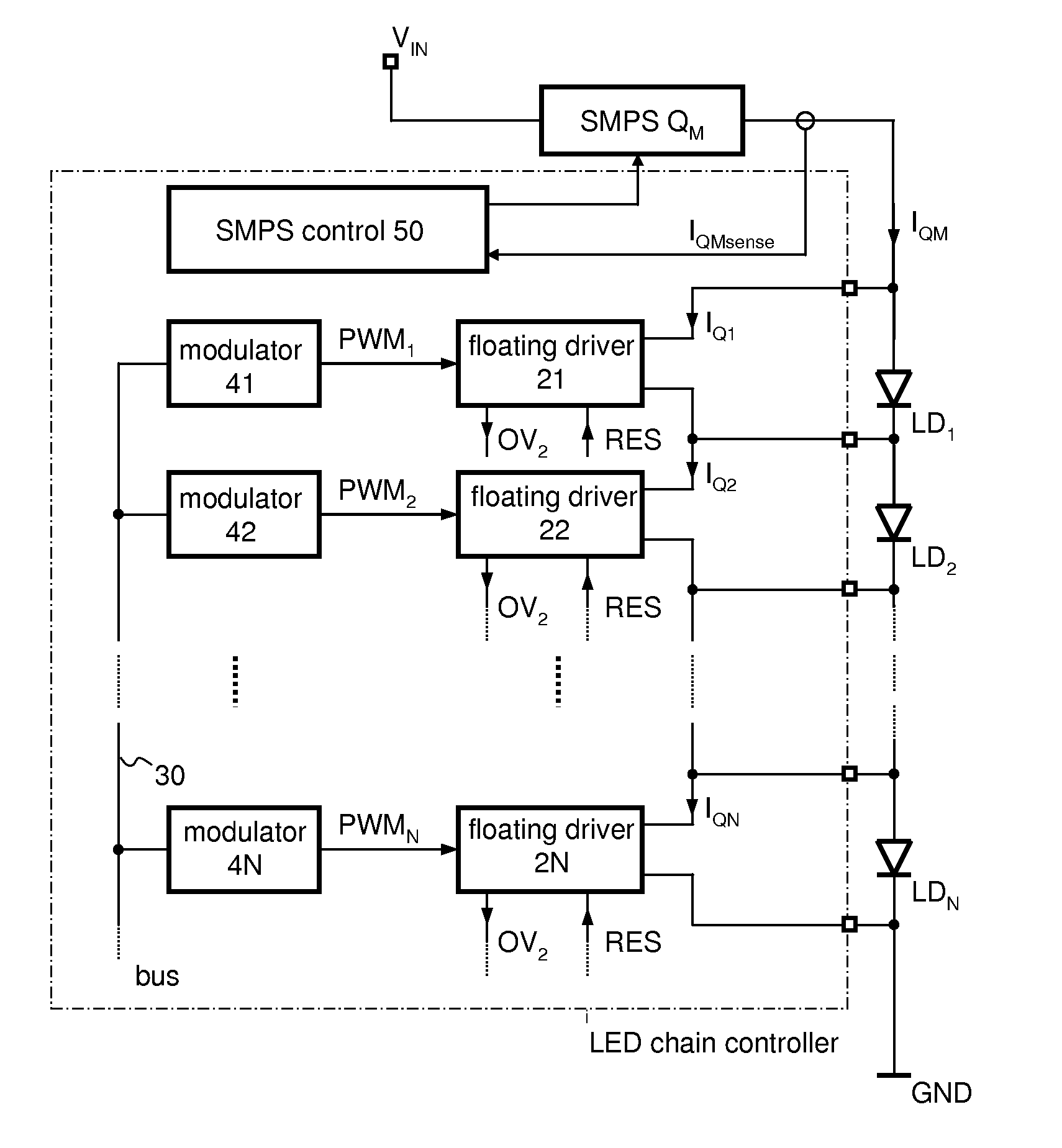 Driver Circuit for Efficiently Driving a Large Number of LEDs