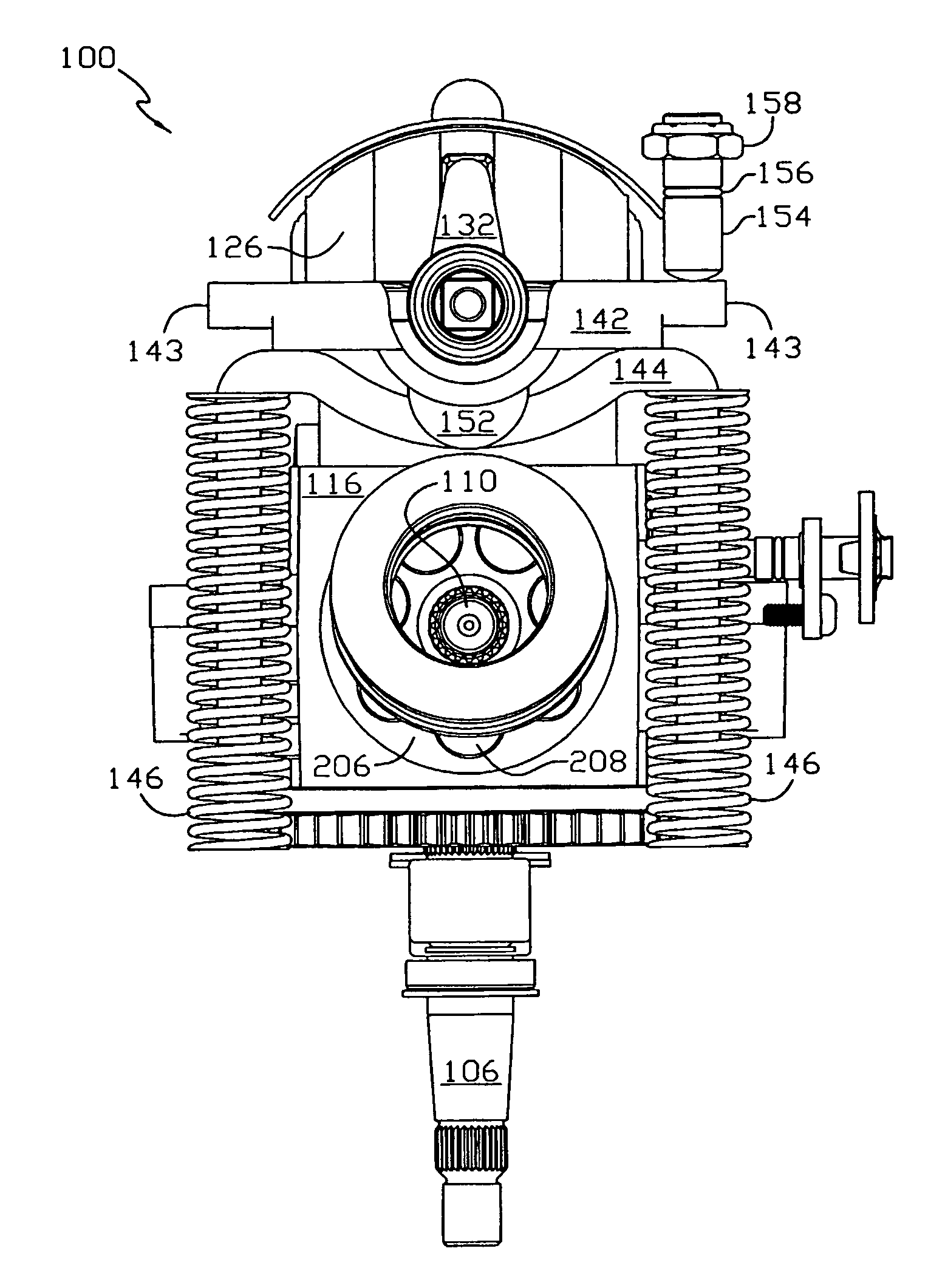 Return to neutral device for a hydraulic apparatus